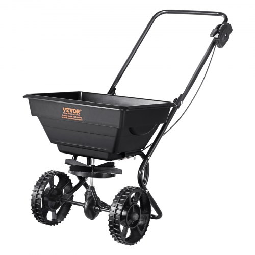 

VEVOR Spandiconcime Portata max. 11 kg Carrello Rimozione della Neve con Ruote Diametro 203 mm, Spanditore Tramoggia da 15 L Seminatrice da Prato in Acciaio per Terreni Prato Agricoli Giardino, Nero