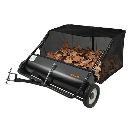 

VEVOR Spazzatrice da Giardino Trainata, Larghezza da 111,8 cm, Raccoglitore di Foglie ed Erba di Grande Capacità da 0,7 m³, Spazzatrice Resistente, Altezza Regolabile per Cortile, Prato, Fattoria