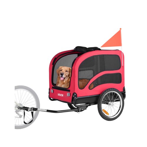 

VEVOR Rimorchio per Bici per Cani, Supporta Fino a 45 kg, Carrello Portabici, Telaio Pieghevole con Ruota a Sgancio Rapido, Attacco Universale per Bicicletta, Riflettore, Bandiera Guinzaglio Interno