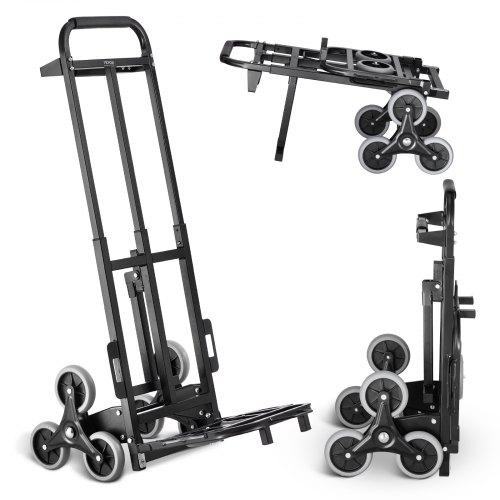 

VEVOR Carrello per Salire le Scale, Carrello per Salire le Scale con Capacità 208,6 kg, Carrello Pieghevole per Carichi Pesanti con 2 Maniglia, Ruote e 2 Corde Elastiche per Casa, Ufficio, Shopping
