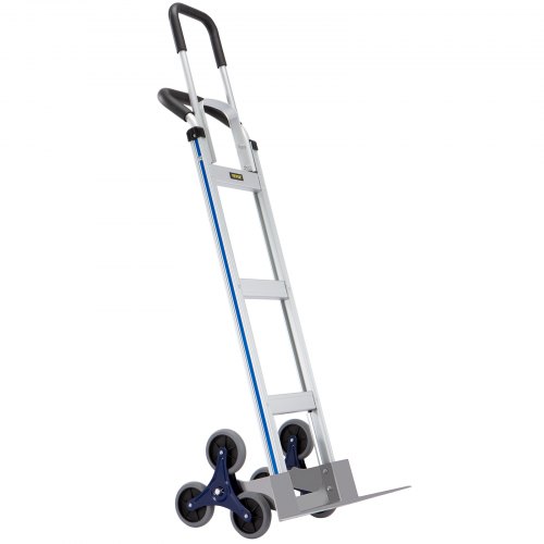 

VEVOR Carrello Portaspesa in Acciaio Alluminio Capacità Carico Massima 250kg Manico Regolabile, Carrello con Ruote per Salire le Scale in Lega di Alluminio Acciaio, Carrello per Scale Porta Oggetto