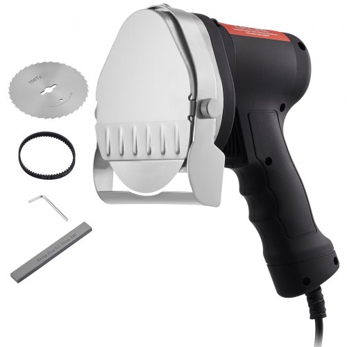 

VEVOR Coltello Elettrico Shawarma, Coltello Kebab Turco Professionale da 80 W, Taglierina Giroscopica Commerciale in Acciaio Inossidabile, Affettatrice Doner Kebab con 2 Lame, Diametro Lama Φ4"/100mm,