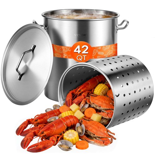 

VEVOR Pentola in Acciaio Inox per Zuppa da Cucina Commerciale 39,7 L, Pentola per Salse Zuppa con Cestello Coperchio Manico, Pentola per Brodo di Cucina Commerciale per Catering Eventi Feste