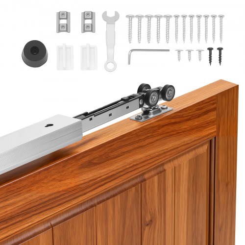 

VEVOR Kit Binario per Porta Scorrevole Guida Singola per Porta a Scomparsa Lunghezza 1135 mm, Kit Ferramenta per Guida in Lega di Alluminio di Porte Scorrevoli Chiusura Ammortizzata Larghezza 610 mm