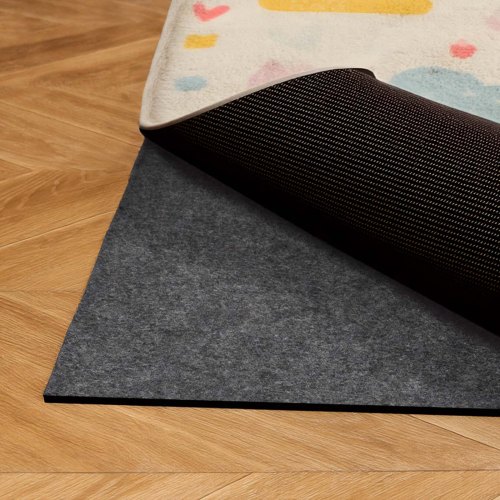 

VEVOR Ferma Tappeto Antiscivolo da 2438,4 x 1524 x 5,6 mm con Cuscino in Feltro a Doppia Superficie e Antiscivolo in Gomma, Protezione per Pavimenti in Legno per Tutti i Pavimenti, Finiture