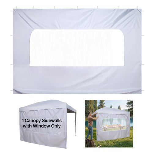 

VEVOR Tenda Laterale per Gazebo da Giardino da 3 x 3 m, con Strato Impermeabile e di Protezione dalla Luce Solare per Tende per Eventi all'Aperto, Campeggio, solo 1 Parete Laterale, Bianco
