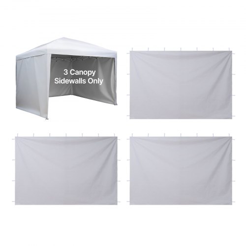 

VEVOR Tenda Laterale per Gazebo da Giardino da 3 x 3 m, con Strato Impermeabile e di Protezione dalla Luce Solare per Tende per Eventi all'Aperto, Campeggio, solo 3 Pareti Laterali, Bianco