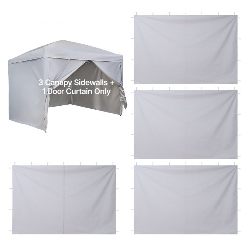 

VEVOR Tenda Laterale per Gazebo da Giardino da 3 x 3 m, con Strato Impermeabile e di Protezione dalla Luce Solare per Tende per Eventi all'Aperto, Campeggio, Solo 4 Pareti Laterali, Bianco