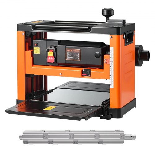 

VEVOR Pialla a Spessore, 330 mm Larghezza, Banco Elettrico Motore da 2000 W e 23500 Giri/min, Testa di Taglio a Spirale con 24 Inserti, Velocità Singola, per Materiali in Legno Duro e Tenero