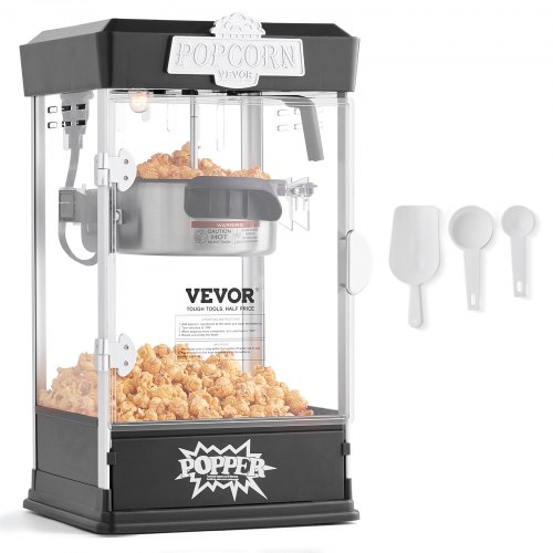 

VEVOR Macchina per Popcorn, Macchina Popcorn 480 W Peso 3,3 kg Bollitore 0,11 kg, Macchina per Popcorn da Tavolo, Macchina per Fare i Popcorn Include 3 Misurini, Stile cinema, 275x240x485 mm Nero