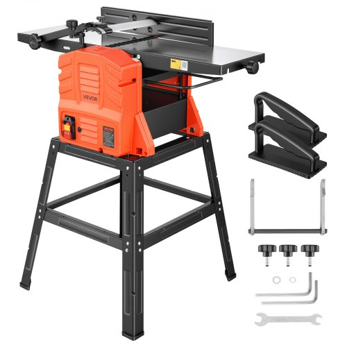 

VEVOR Piallatrice del Legno 2,4 CV Pialla da Banco per Lavorazione del Legno 25,4 x 92,5 cm Falegnameria Velocità 8000 giri/min con Supporto Testa di Taglio Dritta 2 Lame Profondità Taglio Regolabile