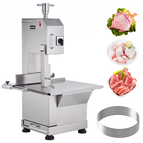 

VEVOR Segaossa Elettrica da Banco Uso Commerciale in Acciaio Inox per Carne Ossa da Macellerie 2200W Produttività max. 1000kg/ora, Macchina Segaossa Elettrica Spessore di Taglio 0-180mm Altezza 230mm