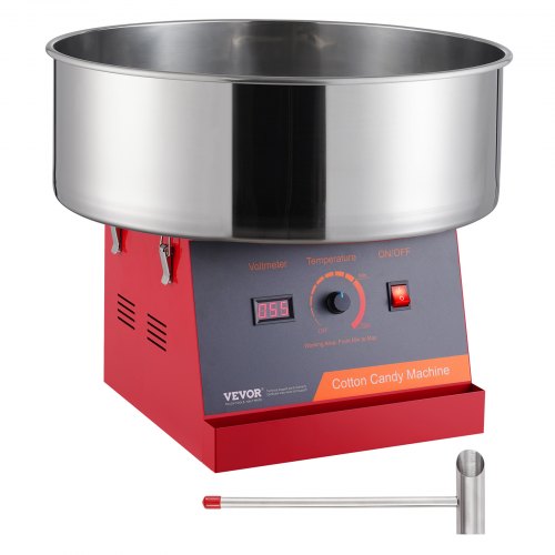 

VEVOR Macchina Zucchero Filato Elettrica 1000 W Macchina Zucchero Filato Commerciale, con Ciotola in Acciaio Inossidabile, Paletta per Zucchero, Perfetta per Compleanno Bambini, Feste Famiglia, Rossa