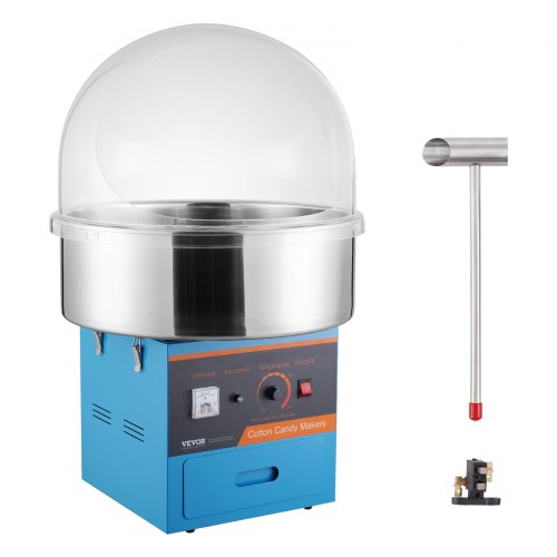 

VEVOR Macchina per Zucchero Filato Elettrica, Macchina per Zucchero Filato da 1000W, con Coperchio, Ciotola in Acciaio Inox, Paletta per Zucchero, Cassetto, per Feste Compleanno Famiglia, Evento, Blu