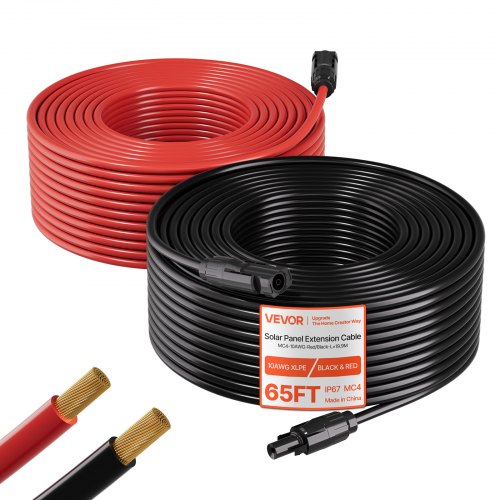 

VEVOR Cavo di Prolunga per Pannello Solare Cavo Modulo Pannello Solare Calibro 6 mm² Prolunga Connettori MC4 19,81 m per Uso Esterno Auto Camper Guaina Ignifuga Corrente 30 A Temperatura -40°C a 90°C