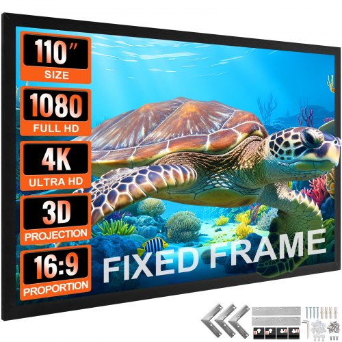 

VEVOR Schermo per Proiettore 257 cm x 150 cm, Dimensione dello Schermo di Proiezione Diagonale 279 cm, Montaggio a Soffitto in PVC, Superficie di Proiezione di 15 kg di 160 °, per Attività