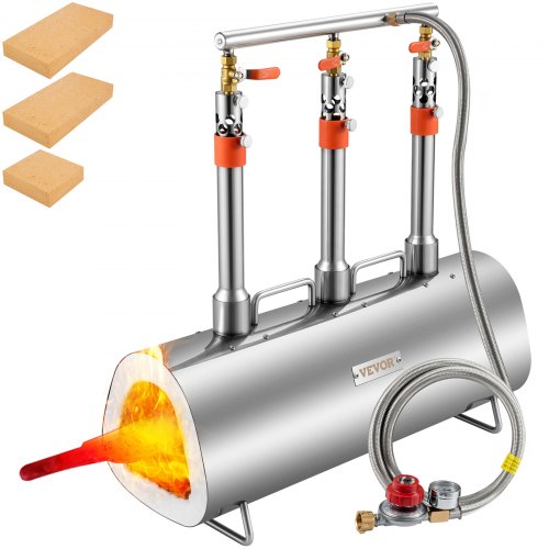 

VEVOR Bruciatori Gas Forgia a Gas Propano per Fabbro Bruciatore Triplo Temperatura Max 1426°C