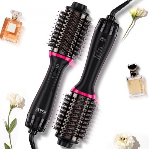 

VEVOR Spazzola per Asciugacapelli Ionico, Styler Volumizzatore con Titanio Elettroplaccato, Rivestimento in Ceramica 65 mm, Canna Ovale, Spazzola per Styling ad Aria Calda 3 Temperature per Capelli