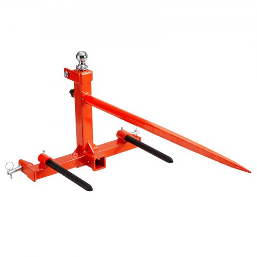 

VEVOR Raccoglitrice per Balle di Fieno Capacità di Carico max. 725kg Forca per Balle 1250mm 3 Denti, Forche Chiodate Attacco per Benna con 2 Stabilizzatori per Trattori, Minipale, Agricoltori, Campi
