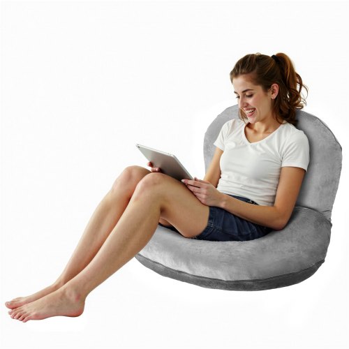 

VEVOR Cuscino da Lettura da Letto Forma di U Cuscino da Letto Lavabile Grigio