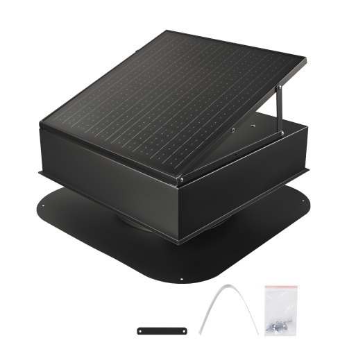 

VEVOR Ventilatore di Scarico per Soffitta da Tetto da 35 W Ventilatore di Ventilazione Solare Intelligente da Tetto, con Termostato, Flusso d'Aria da 1132,67 L/s Motore CC Senza Spazzole Integrato