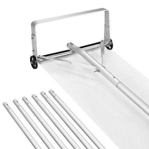 

VEVOR Rastrello da Neve per Tetto, Lama in Alluminio da 470 mm, Raschietto Regolabile da 1580 a 9130 mm con Ruote e Scivolo, Rastrello Leggero per Tetti per la Rimozione di Foglie e Detriti