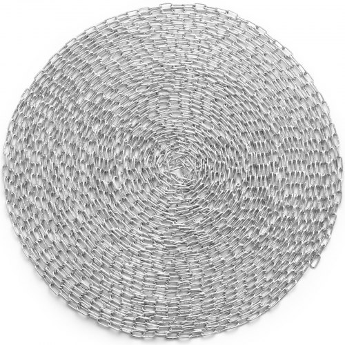 

VEVOR Catena a maglie in acciaio al carbonio zincato, 3 mm x 30,48 m, Capacità di carico 149 kg, Due connettori rapidi, Catena per traino, Sospensione, Campeggio, Catena traino di sicurezza da auto
