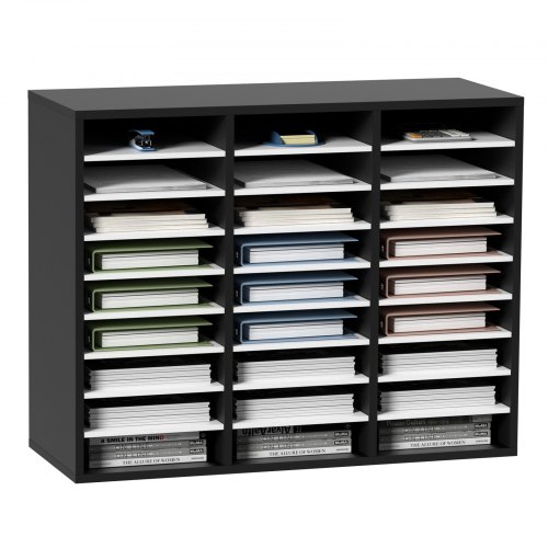 

VEVOR Cassetto Mobiletto Portadocumenti max. 27 Scomparti Portadocumenti, Cassetto Portadocumenti in Legno Materiale MDF Organizzatore Nero per Documenti Carte Riviste File per Ufficio, Scuola