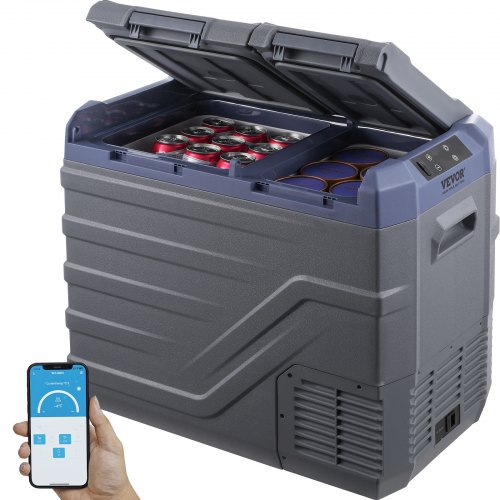 

VEVOR Frigorifero per Auto, Congelatore Portatile Doppia Zona 40 L, 12 Volt, Gamma Regolabile da -20 ~ 20 ℃, Dispositivo di Raffreddamento a Compressore 12/24 V CC e 100-240 V CA per Campeggio Camper