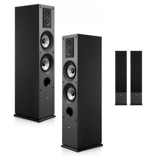 

VEVOR Altoparlante da Pavimento, Altoparlante a Torre a 3 Vie con Doppi Woofer da ca. 133,3 mm, Picco da 145 W, Involucro in MDF, Risposta in Frequenza da 70 Hz a 20 kHz, per Audio Domestico, 2 Pezzi