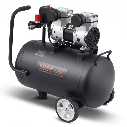 

VEVOR Compressore d'Aria, Serbatoio in Acciaio 30 L Compressore d'Aria Senza Olio, Compressore Portatile Ultra Silenzioso da 80 dB per Riparazioni Auto, Gonfiaggio Pneumatici, Verniciatura a Spruzzo