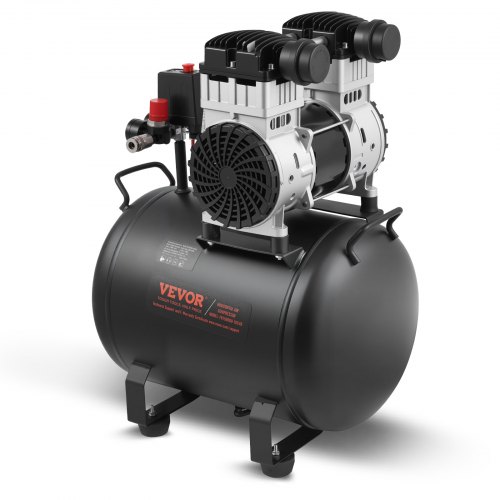 

VEVOR Compressore d'Aria, Serbatoio in Acciaio 40 L Compressore d'Aria Senza Olio, Compressore Portatile Ultra Silenzioso da 78 dB per Riparazioni Auto, Gonfiaggio Pneumatici, Verniciatura a Spruzzo