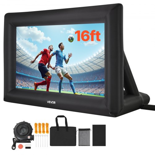 

VEVOR Schermo Cinematografico Gonfiabile 4090 x 1600 x 2720 mm Schermo Gonfiabile per Proiezione Lavabile in 600D con Borsa Portatile, Proiettore Cinematografico 16:9, per Esterni, Feste a Tema