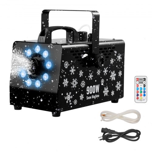 

VEVOR Macchina per la Neve, 900W Macchina per Produzione di Neve Portatile Sospesa con Luce Ambientale, con Telecomando Wireless e Serbatoio del Liquido da 1L, Uso da Esterno per Feste di Natale