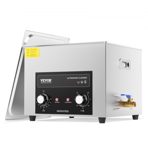 

VEVOR Pulitore ad Ultrasuoni 15L con Timer Riscaldante Cestello, Macchina Digitale a Cavitazione Sonica, Pulitrice Ultrasuoni 360 W per Strumenti di Orologi, Occhiali, Monete, Utensili Metallici