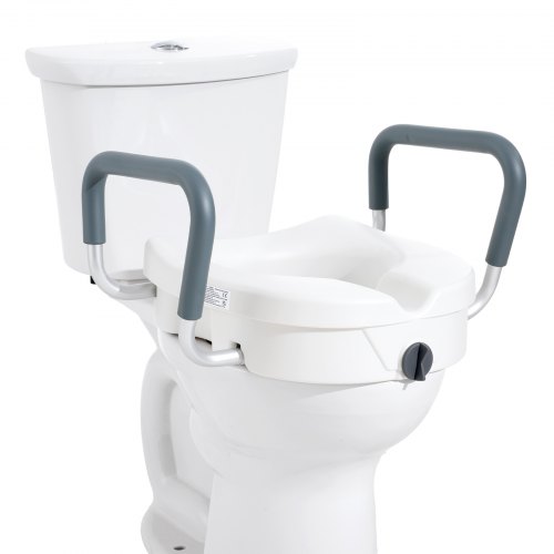 

VEVOR Sedile WC Rialzato 435 x 535 x 340 mm Rialzo per WC Universale Altezza Rialzata 127 mm Capacità 158,7 kg per WC Rotondo, Allungato, Larghezza Regolabile, per Anziani, Disabili, Paziente, Incinta