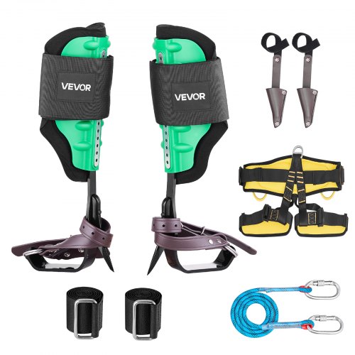

VEVOR Set per Arrampicata sugli Alberi, Regolabile in Altezza con Cinghie e Protezioni per Punte Carico di 159 kg, Speroni da Arrampicata in Acciaio per Impieghi Gravosi per la Raccolta della Frutta