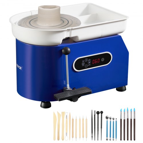 

VEVOR Tornio per Ceramica Argilla con Pedale 450 W Diametro 28 cm Velocità 60-300 giri/min, Macchina Ruota di Ceramica Fai-da-te Hobbista Controllo con Schermo LCD 450W Livello di Rumore entro 60 dB