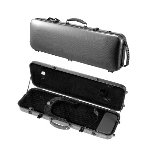 

VEVOR Custodia per Violino 4/4 Dimensione Completa, Igrometro Incorporato, Borsa Portatile Leggera, con Fodera in Peluche, Tracolle, Antigraffio, Forma Oblunga Professionale, Nero
