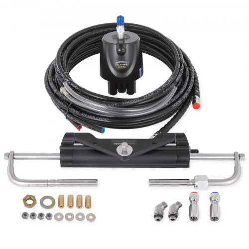 

VEVOR Sistema di Sterzo per Barche Kit di Sterzo Idraulico 150 HP con Cilindro Pompa, Kit Timoneria Idraulica Fuoribordo in Lega di Alluminio ad Alta Resistenza per un Massimo di 150 HP