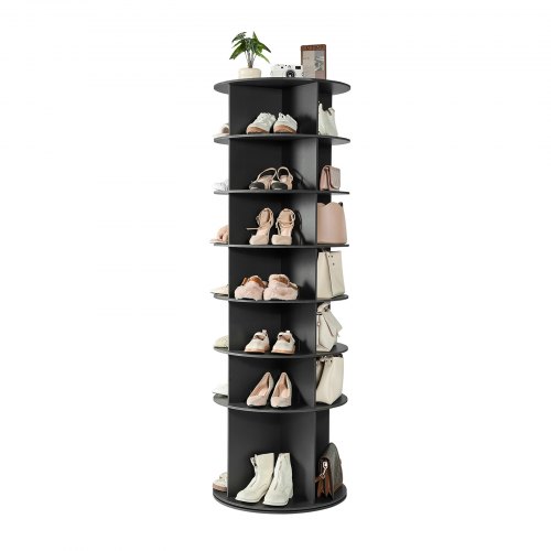 

VEVOR Carosello Portascarpe Supporto Girevole a 360° con 598 x 598 x 1805 mm per 28 Paia di Scarpe 7 Ripiani, Salvaspazio, Scaffale per Scarpe per Camera da Letto, Soggiorno, Ingresso, Nero