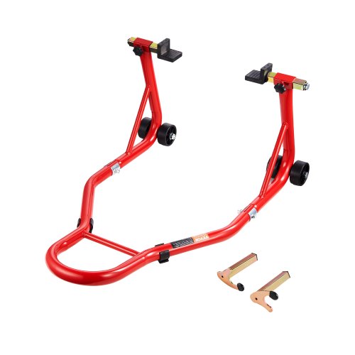 

VEVOR Cavalletto Posteriore per Moto Carico max. 385kg Altezza Regolabile Rosso