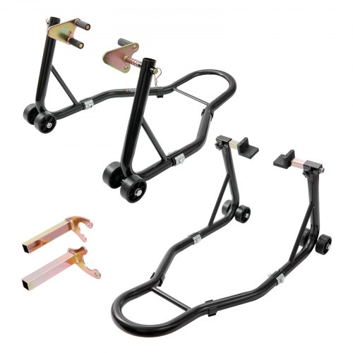 

VEVOR Cavalletto per Ruote Posteriore Anteriore per il Sollevamento della Moto Bici Capacità Carico Max. 390kg, Cavalletto Supporto per Moto Bici da Officina Adatto Testa della Forcella a Doppia U + L