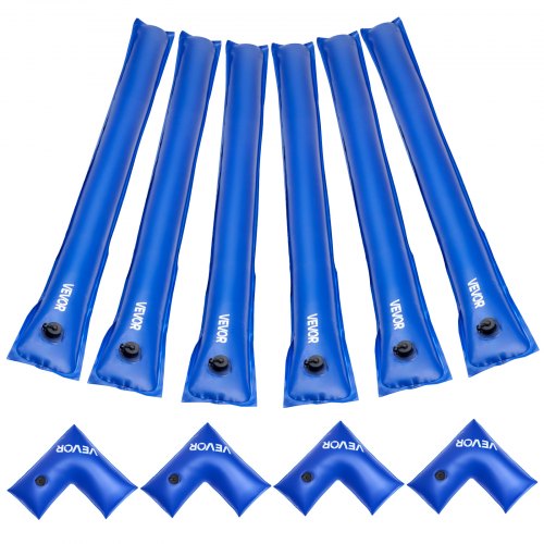 

VEVOR Kit di Sacchi Zavorra per Copertura Piscina, Sacca di Pesi a Camera Singola da 2,4 m, 4 pezzi di Tubi Angolari Utensili per Telo Piscina con Tappo Anti-perdite, per Copertura Invernale, Blu