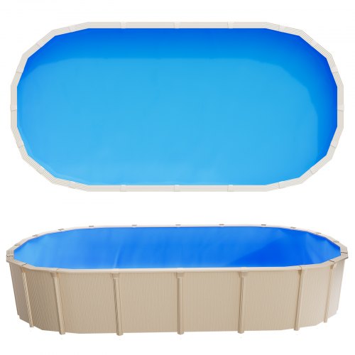 

VEVOR Liner per Piscina Ovale 375 x 732 cm con Bordo a Incastro, Rivestimento Interno per Piscina Fuori Terra, Pellicola in Vinile Resistente, Altezza Parete 120 cm, con Toppe di Riparazione, Blu
