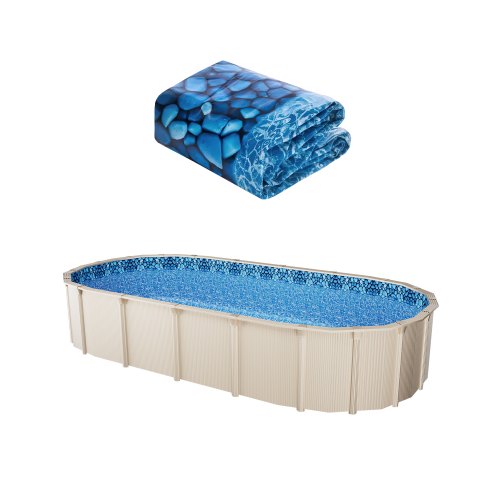 

VEVOR Rivestimento Piscina Fuori Terra Ovale in Vinile 15x30 Piedi Ganci Unibead