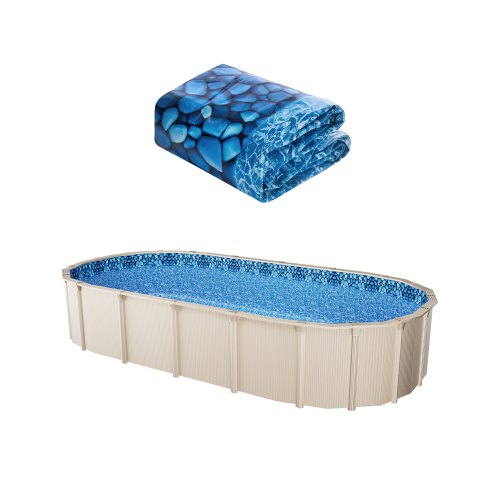 

VEVOR Rivestimento per Piscina Forma Ovale per Piscina Dimensioni 15 x 30 Piedi, Rivestimento Protezione per Pareti di Piscine Fuori Terra Stile Sovrapposto, Rivestimento Piscina in Materiale Vinile