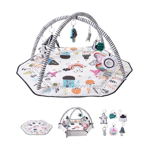 

VEVOR Tappetino da Gioco per Bambini, Tappetino per il Tempo sulla Pancia con 6 Giocattoli Sensoriali Staccabili, 1060 x 1060 mm, Tappetino Pieghevoli per Attività per Neonati Giocattoli