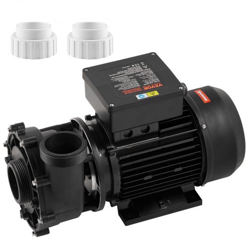 

VEVOR Pompa per spa a 2 velocità, Frame 56, Pompa per spa vasca idromassaggio a doppia velocità, 1900 W / 43 m³/h / 18 m, 450 W / 21,5 m³/h / 4,4 m, Interfaccia rotante a 90° per idromassaggio