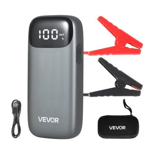 

VEVOR Avviatore di Emergenza per Batteria Auto Picco da 6000A, Batteria al Litio 12 V di Avviamento per Auto Portatile con Torcia a 3 Modalità e Cavo per Motori Corrente di Avviamento 500 A